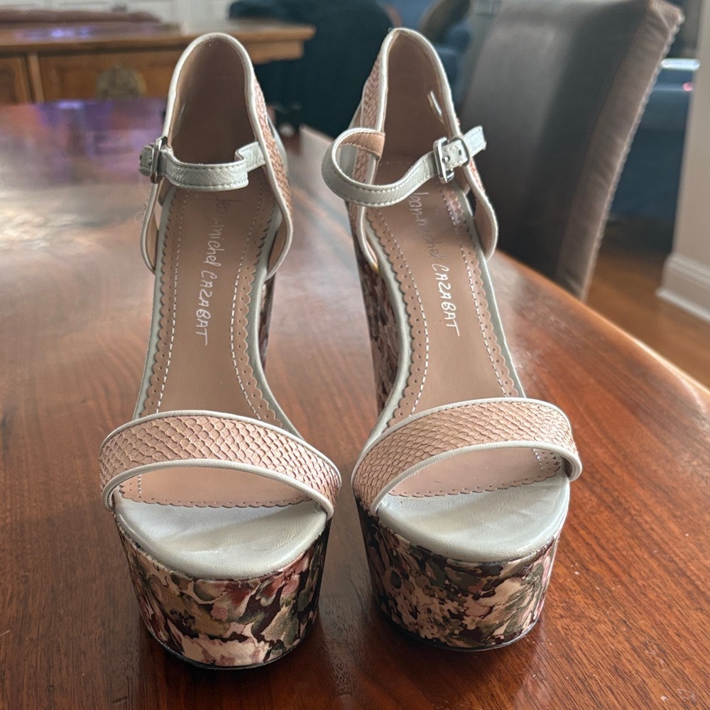 Jean-Michel Cazbat Elegant Women's Floral Platform Wedges
